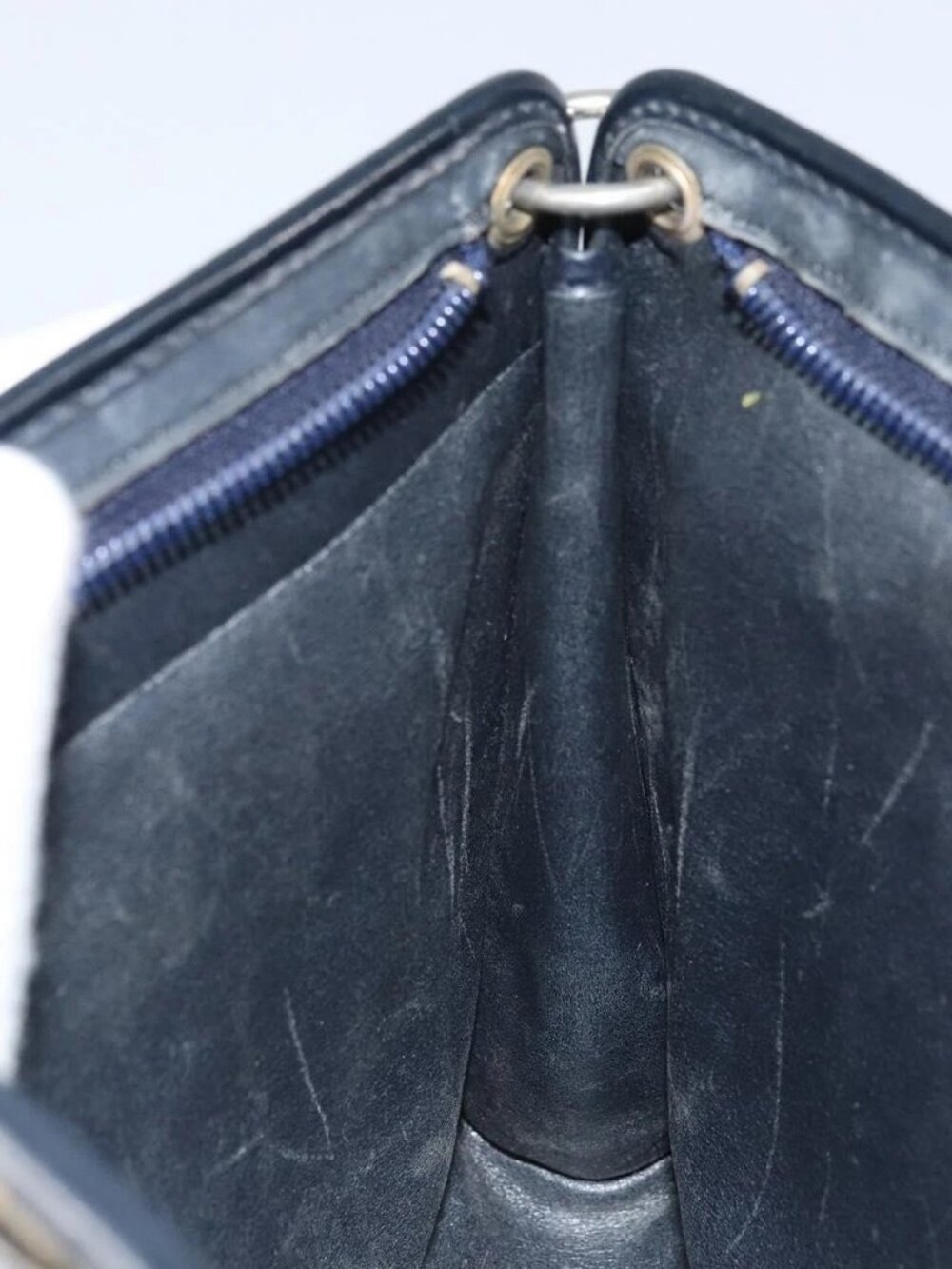 Christian Dior Trotter Canvas Shoulder Bag Navy Gold Auth bs32154 - Picture 13 of 16